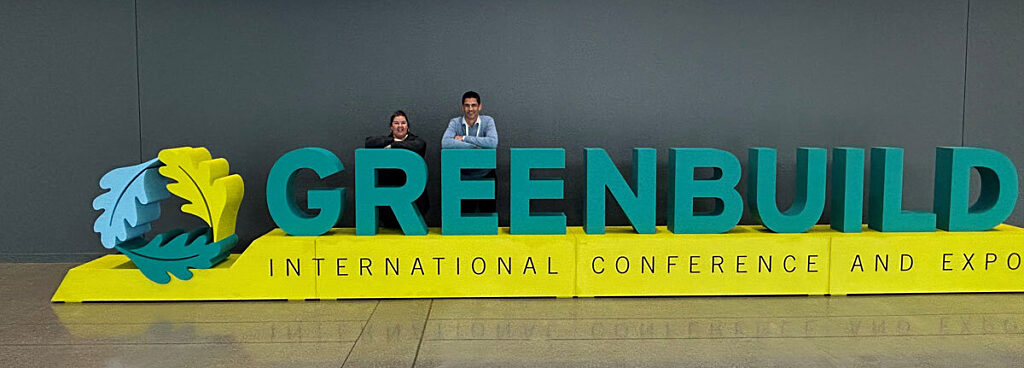 greenbuild statue with laura and bryan