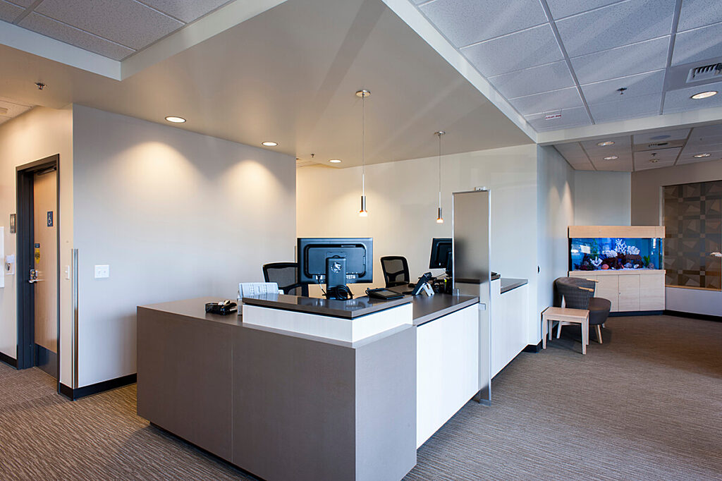 reception desk at urgent care facility in woodinville