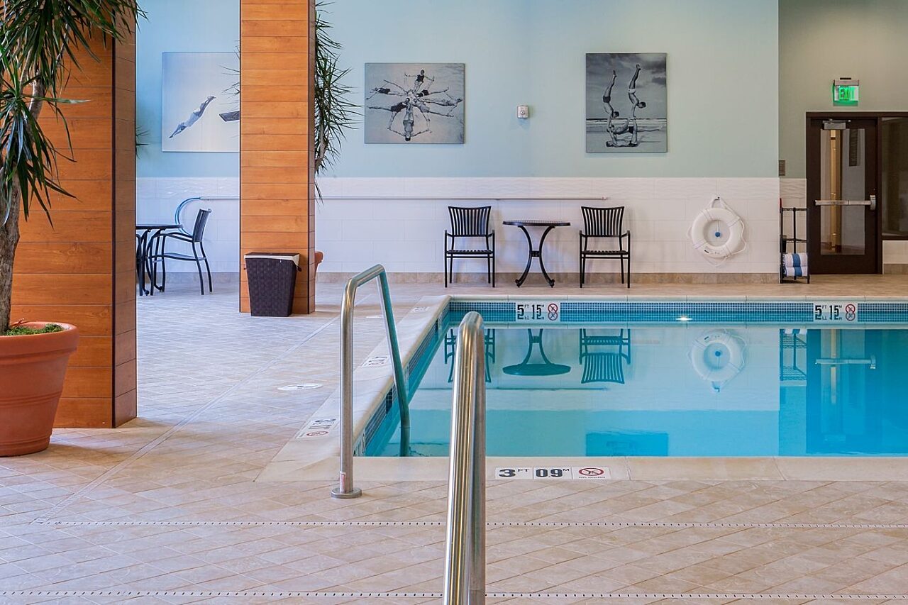 Indoor pool detail at the Homewood Suites by Hilton