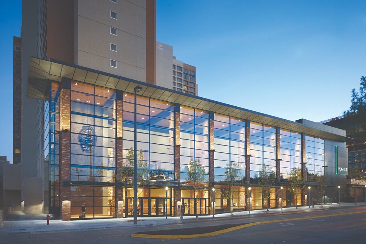 Exterior building glass detail of the Hyatt Regency Bellevue
