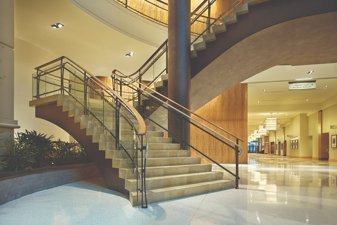 Entrance stairs close-up in the Hyatt Regency Bellevue