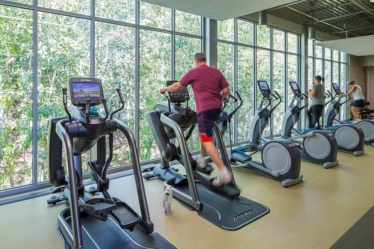 Man on treadmill in the gym at Stanwood-Camano YMCA