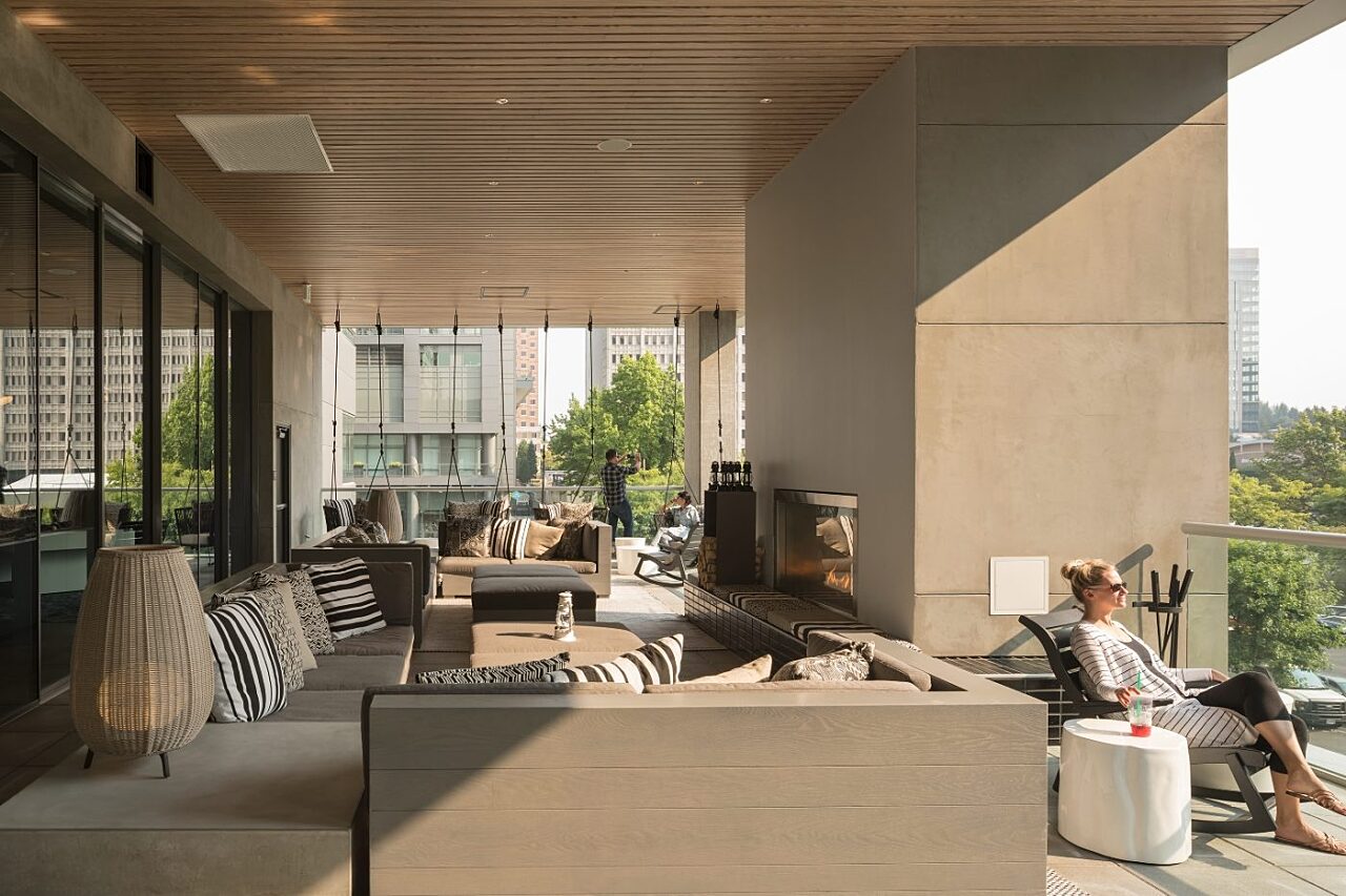 Porch and outdoor lounge area at the W Hotels Bellevue