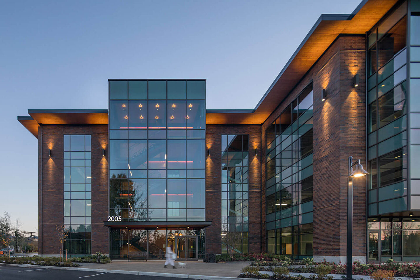 The front of 2005 Poplar at dawn