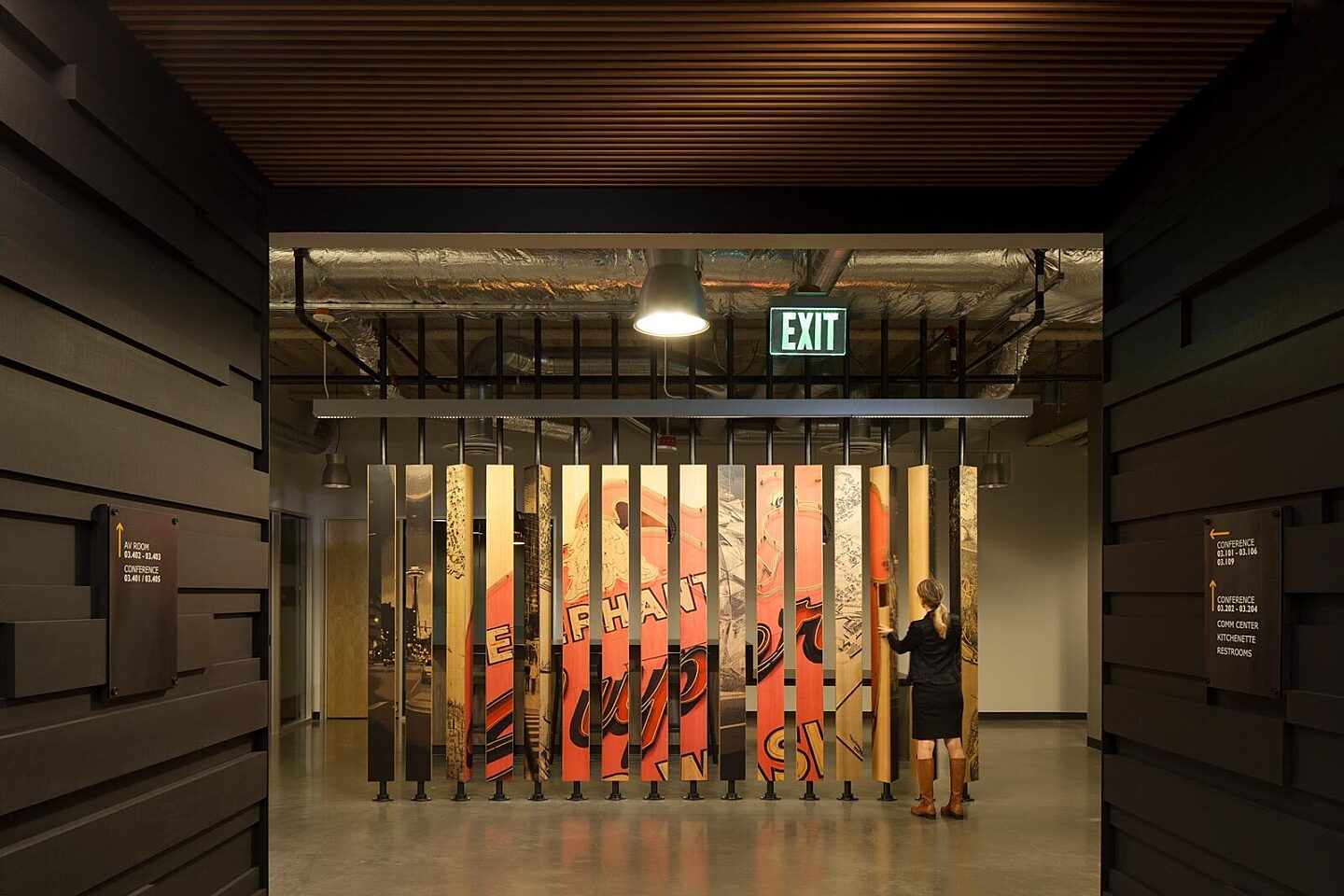 Art installation inside of Amazon Block 52e