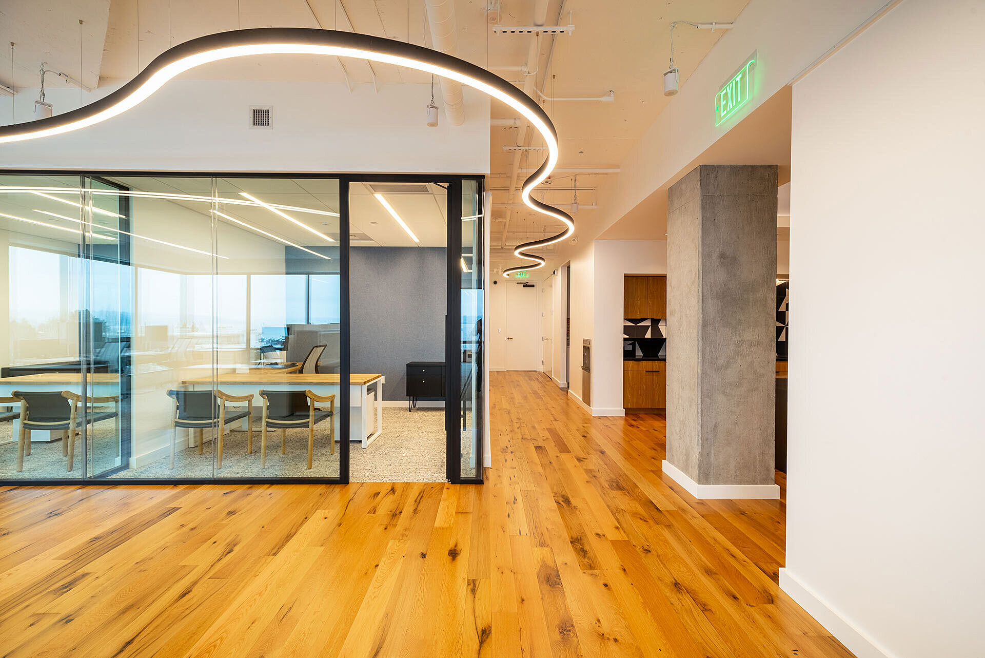 Interior Office Lighting, Doors, Casework