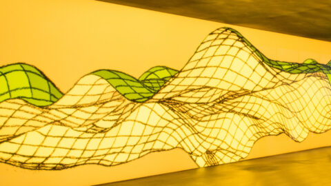 An art installation inside of Amazon Block 52e