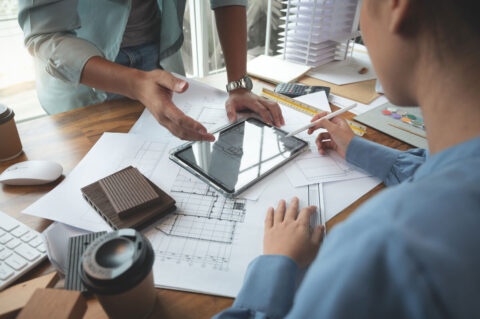 Design-build team working together