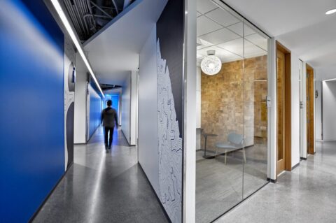 Hallway and smaller meeting rooms in Microsoft B16 + B17 buildings