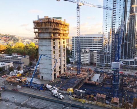 Amazon Block 21 during construction