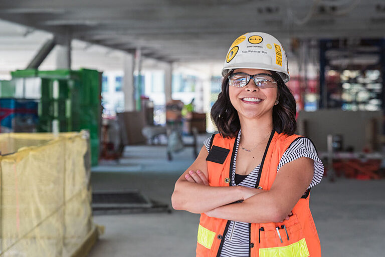 Picture of GLY principal Tess Wakasugi-Don on the jobsite.